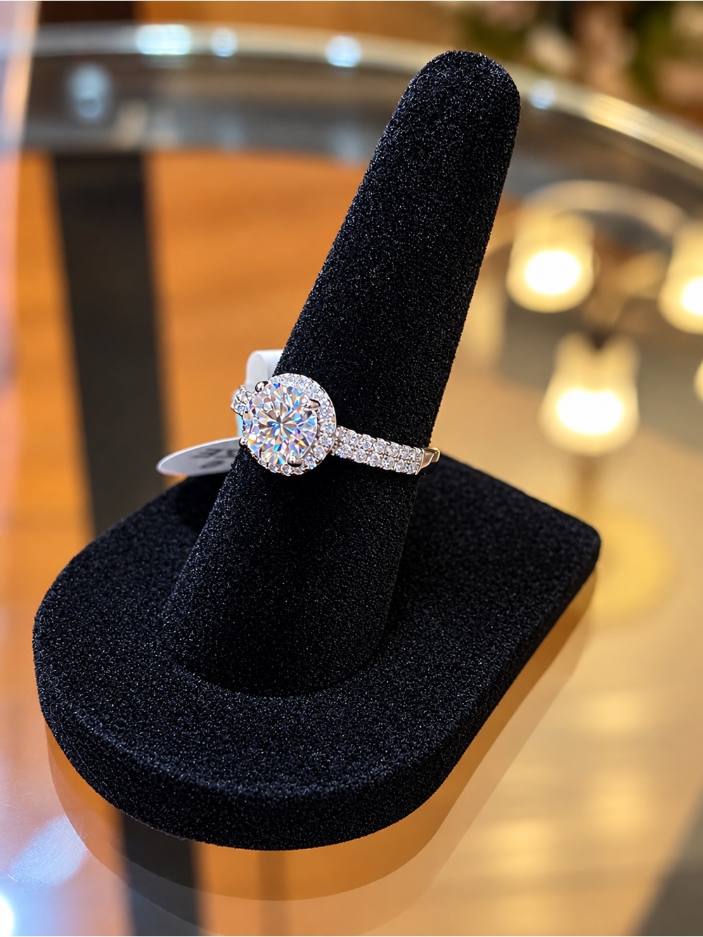 💎 1.52 CTW Moissanite Halo Ring – Size 6 - Picture 4 of 5